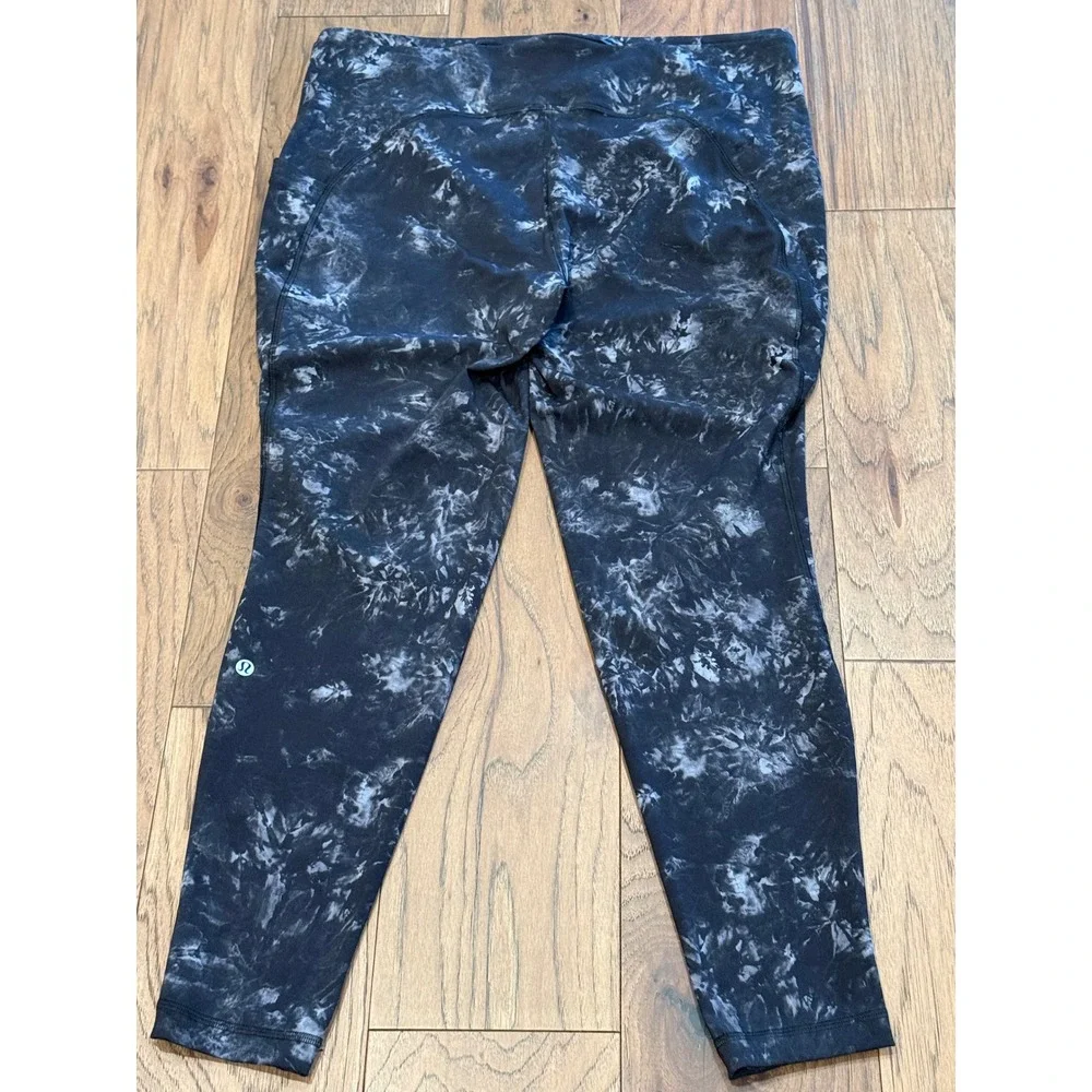 Lululemon Fast and Free HR Tight 25 Nulux‎ Ice Dye Asphalt Grey Black 16